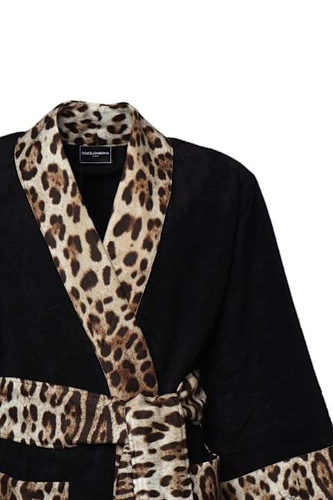 المنسوجات وأقمشة الكتان Dolce & Gabbana Leopard Cotton Bathrobe