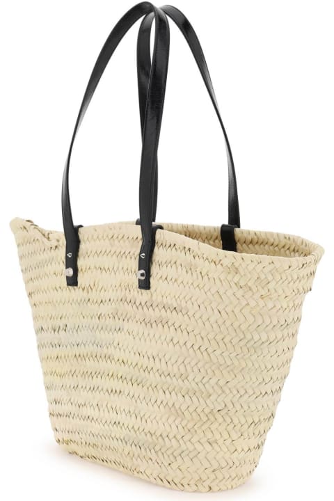 Fashion for Women Palm Angels Straw & Patent Leather Tote Bag