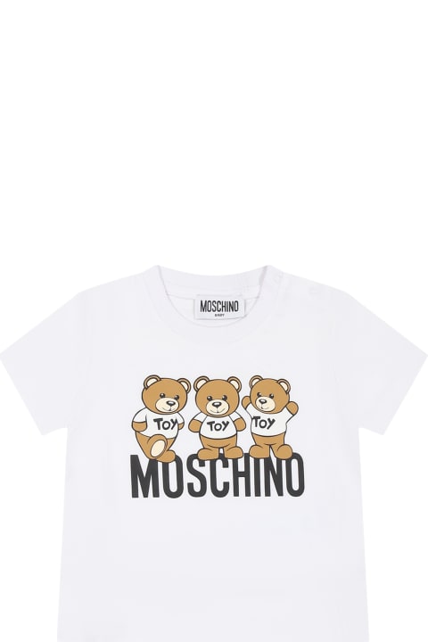 ORIGINAL MOSCHINO T-SHIRT FOR MEN BEAR ON VACATION BRAND LOGO