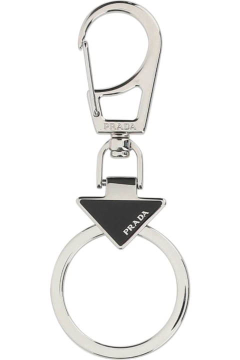 Prada Keyrings for Women Prada Silver Metal Key Ring