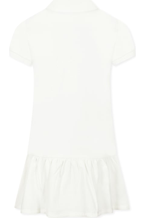Moncler Dresses for Girls Moncler White Dress For Girl With Logo