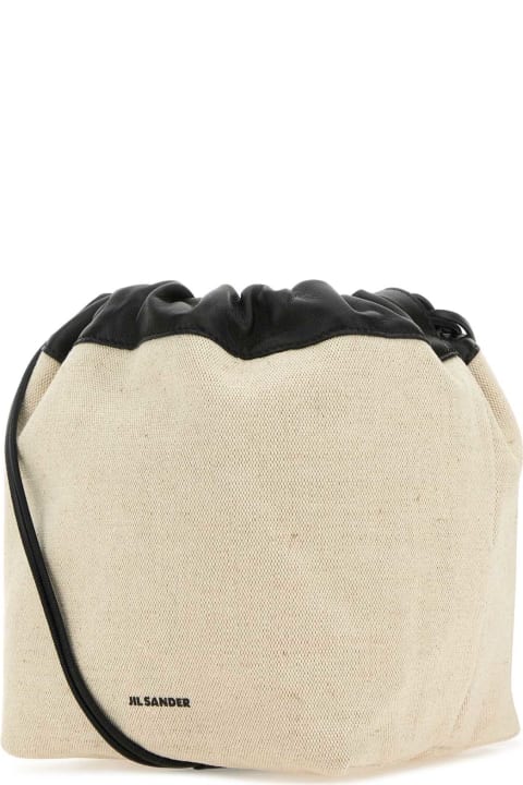 Jil Sander Shoulder Bags for Women Jil Sander Sand Canvas Small Dumpling Bucket Bag