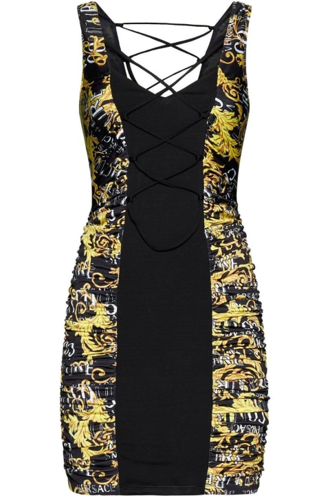 Versace Jeans Couture for Women Versace Jeans Couture Barocco Printed Lace-up Dress