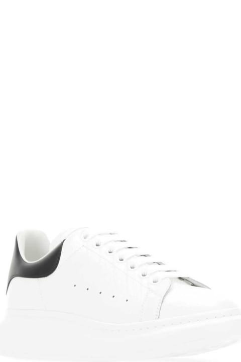 Fashion for Men Alexander McQueen White Leather Sneakers With Black Leather Heel