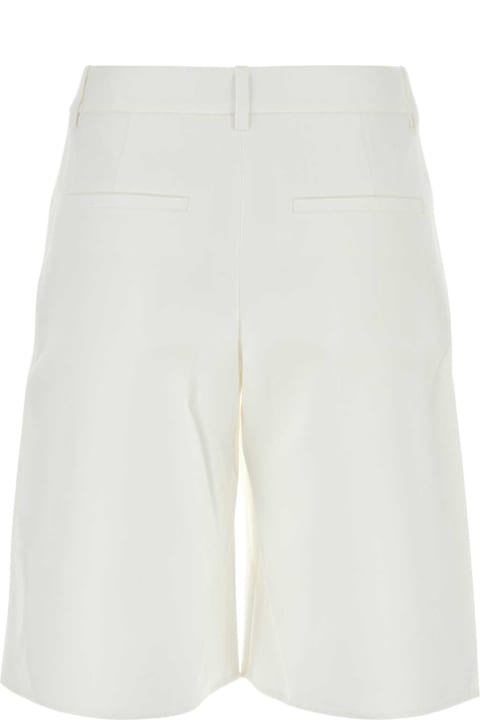 Valentino Garavani سراويل طويلة وقصيرة لـ السيدات Valentino Garavani White Cotton Blend Shorts