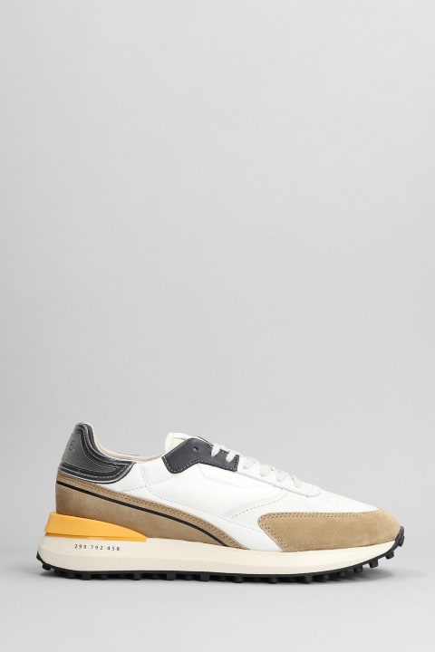D.A.T.E. Sneakers for Men D.A.T.E. Lampo Sneakers In White Suede And Fabric