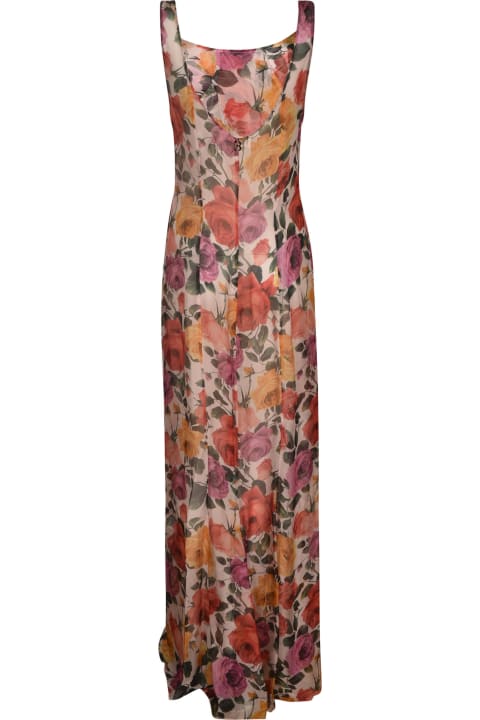 Fashion for Women Blugirl Floral Print Sleevess Long Dress