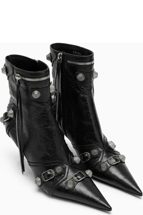 Fashion for Women Balenciaga Black Leather Cagole Ankle Boot