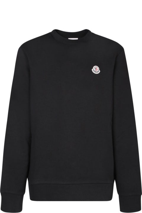 Fleeces & Tracksuits for Men Moncler Logo Patch Black Sweatshirt