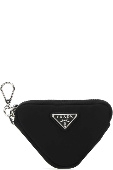 Keyrings for Women Prada Black Nylon Trick Key Chain
