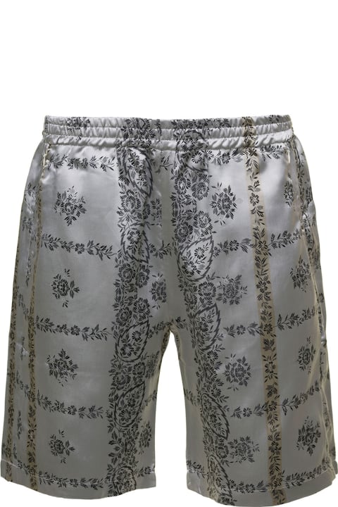 Needles Pants for Men Needles Silver Shorts With Al-over Floreal Print In Cupro Woman