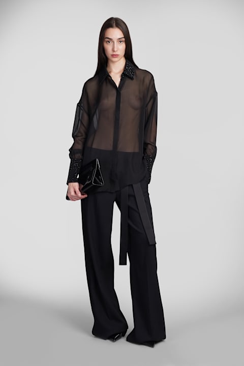 retrofete Topwear for Women retrofete Lovelyn Shirt In Black Silk