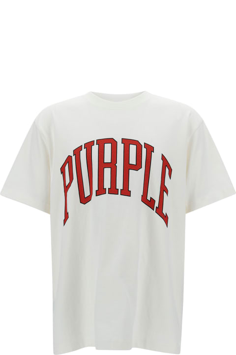 メンズ Purple Brandのウェア Purple Brand White Oversized T-shirt With Logo Lettering Print In Cotton Man