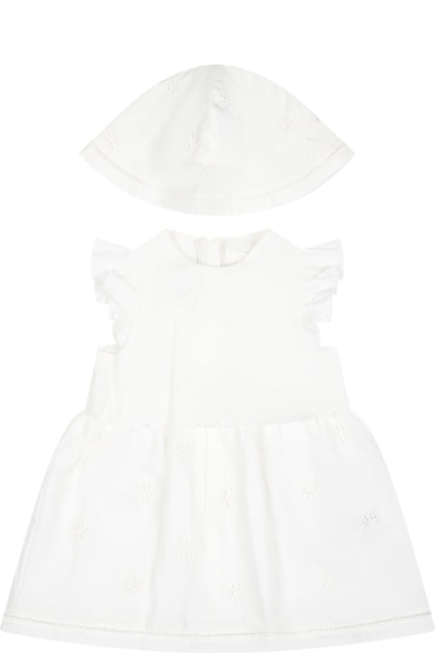 Chloé Clothing for Baby Boys Chloé White Dress For Baby Girl With Logo