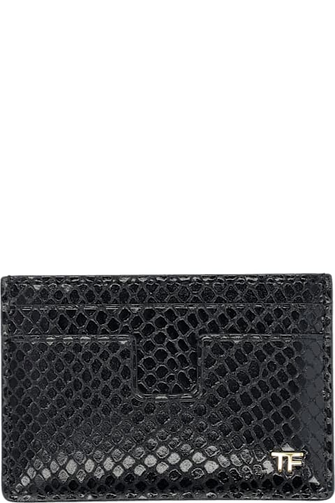 Tom Ford Wallets for Men Tom Ford Printed Python Cardholder
