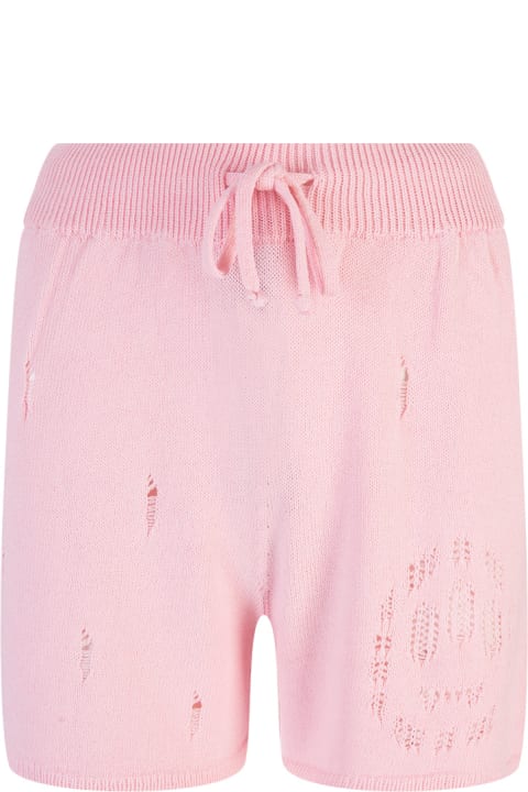Barrow Pants for Men Barrow Pink Shorts With All-over Tears