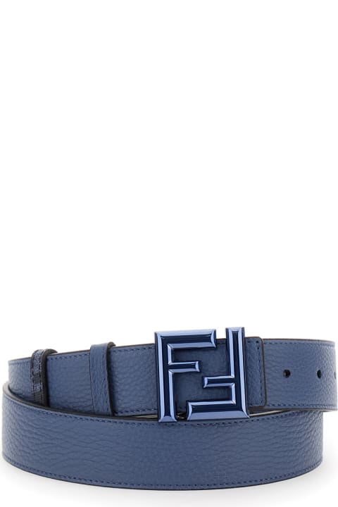 Fendi Belts for Men Fendi Reversible Denim Blue Belt