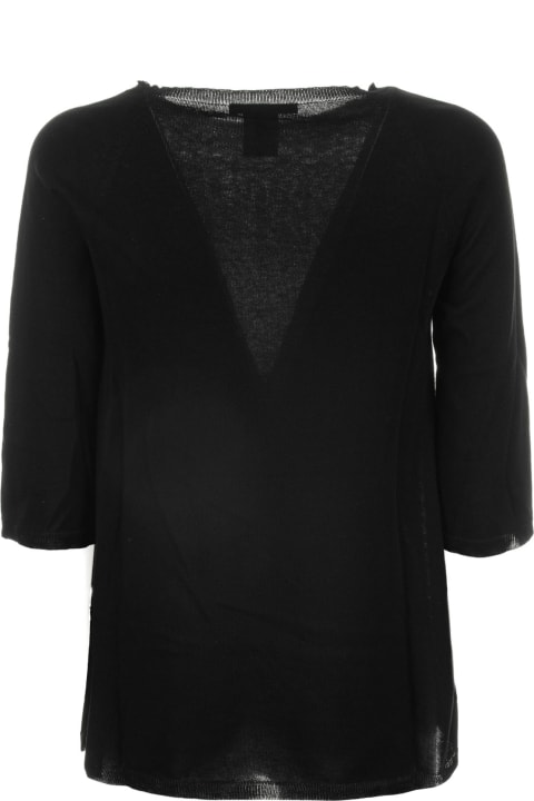 Topwear for Women Kangra Black T-shirt With 3/4 Sleeves