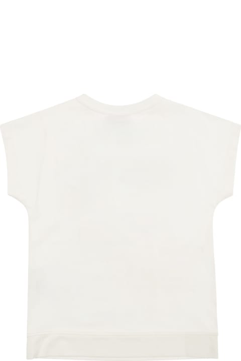 Moschino T-Shirts & Polo Shirts for Girls Moschino White T-shirt With Moschino Print In Stretch Cotton Girl