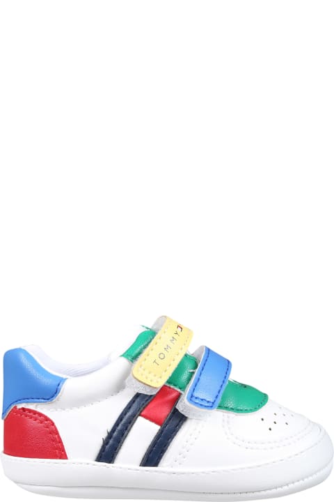 Tommy Hilfiger Shoes for Baby Boys Tommy Hilfiger White Sneakers For Kids With Flag And Logo