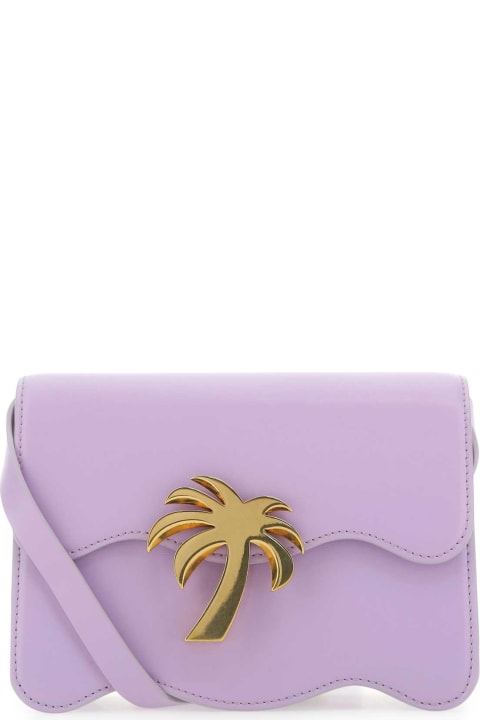 Palm Angels for Women Palm Angels Lilac Leather Palm Beach Crossbody Bag
