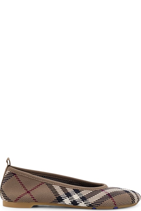Burberry Flat Shoes for Women Burberry Embroidered Canvas Ballerinas