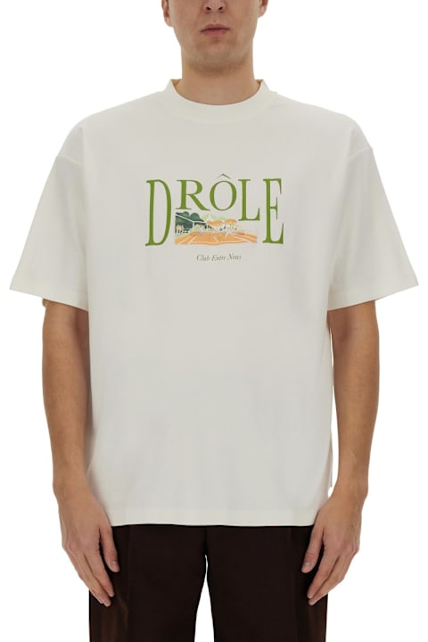 Drôle de Monsieur Topwear for Men Drôle de Monsieur Tennis Court Print T-shirt
