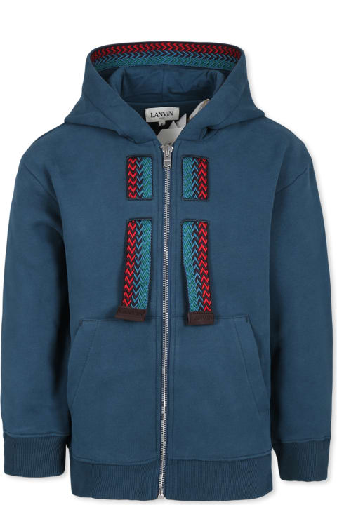 Lanvin Sweaters & Sweatshirts for Boys Lanvin Blue Sweatshirt For Boy With Logo