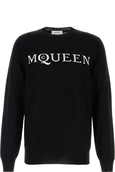 Alexander McQueen Sweaters for Men Alexander McQueen Black Wool Sweater