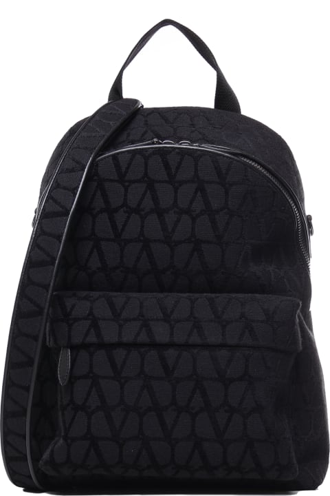 Valentino Garavani Backpacks for Men Valentino Garavani Toile Iconographe Backpack In Toile Iconographe With Leather Details