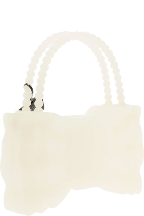 Matt White Bow Bag In Tpu With Glow In The Dark Effect For Bitches Woman