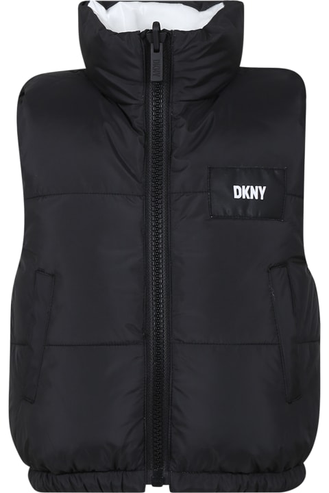 ガールズ DKNYのコート＆ジャケット DKNY Reversible White Vest For Girl