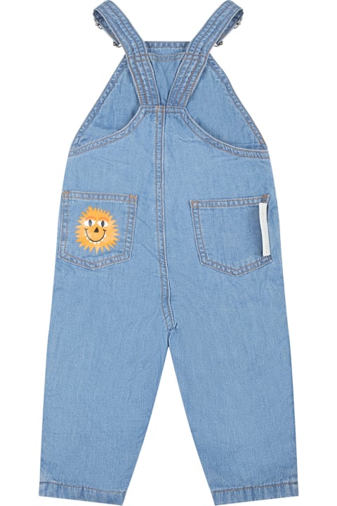 Stella McCartney Kids Coats & Jackets for Baby Boys Stella McCartney Kids Blue Dungarees For Baby Boy With Trees Print