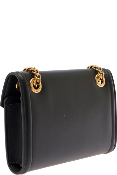 'devotion' Black Mini Bag With Chain Strap In Smooth Leather Woman Dolce & Gabbana