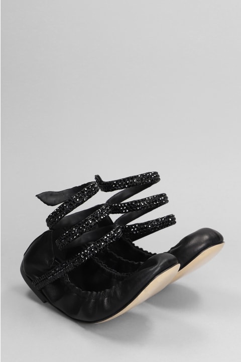 ウィメンズ新着アイテム René Caovilla Cleo Ballet Flats In Black Leather