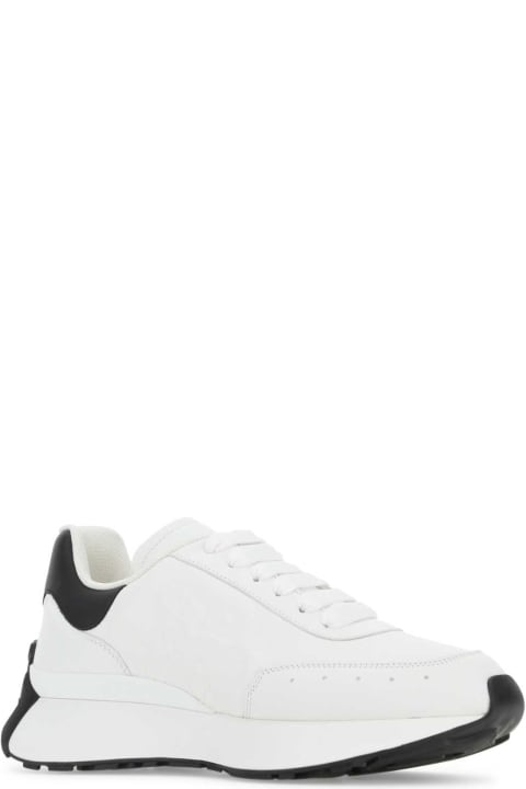 Alexander McQueen Shoes for Women Alexander McQueen White Leather Sprint Runner Sneakers