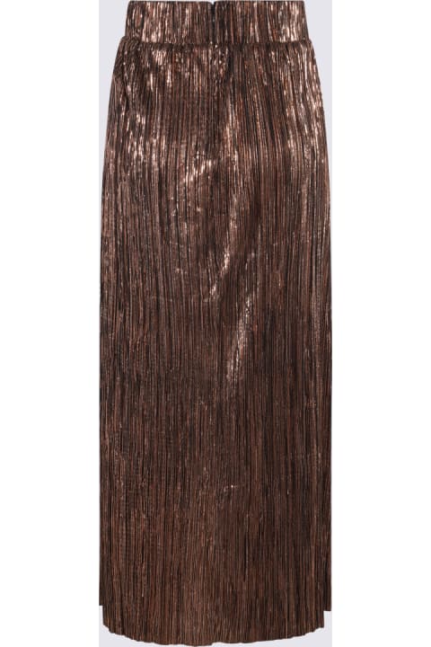 ウィメンズ Sabina Musayevのスカート Sabina Musayev Brown Lame' Long Skirt