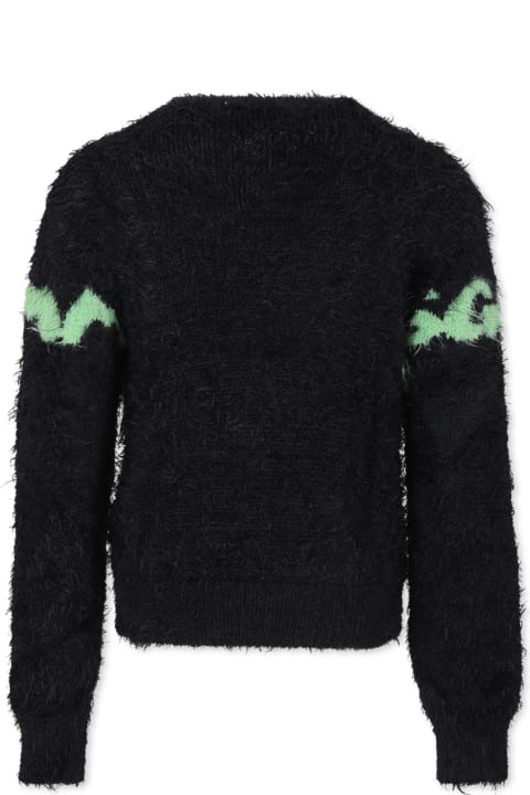 Homeware MSGM Black Sweater For Girl With Logo