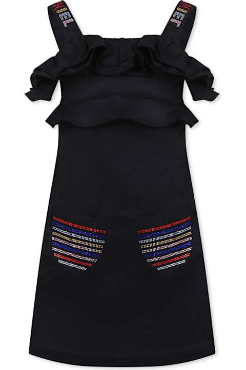 Homeware Rykiel Enfant Black Dress For Girl With Logo