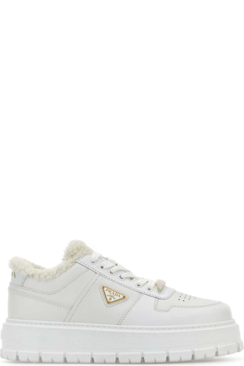 Prada for Women Prada White Leather Sneakers