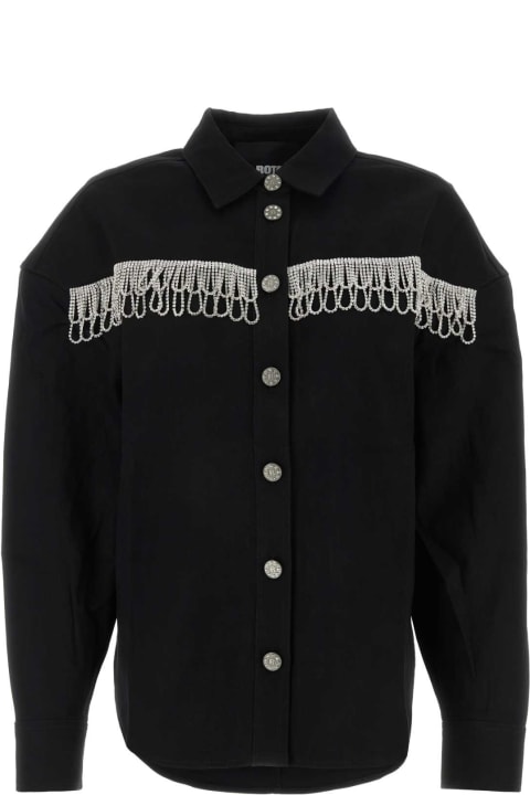 Rotate by Birger Christensen for Women Rotate by Birger Christensen Black Cotton Oversize Shirt