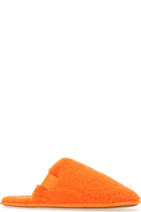 Other Shoes for Men Loewe Fluo Orange Pile Slippers