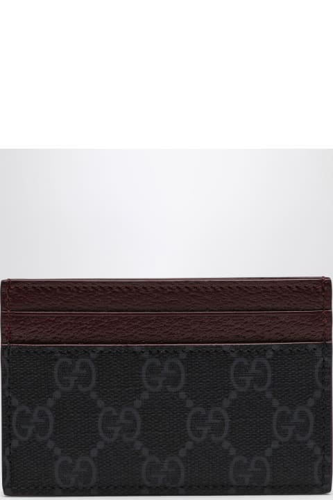 Fashion for Men Gucci Gg Supreme Black\/burgundy Fabric Card Holder