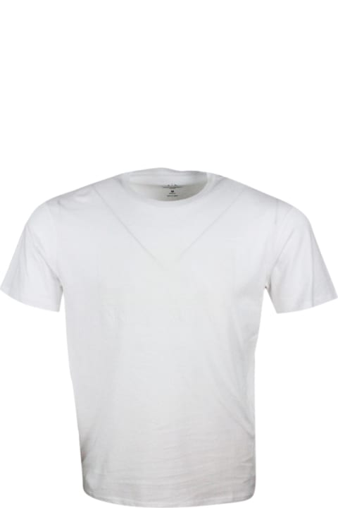 Armani Collezioni Topwear for Men Armani Collezioni Short-sleeved Crew-neck T-shirt With Three-dimensional Logo On The Chest
