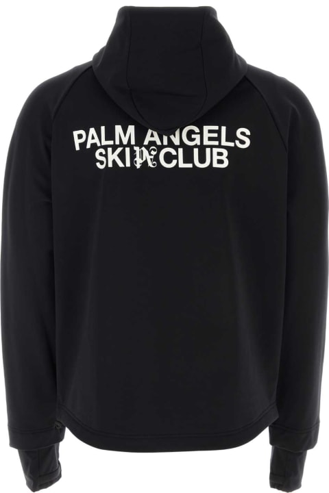 Palm Angels Fleeces & Tracksuits for Men Palm Angels Blck Stretch Nylon Pa Ski Club Ski Sweatshirt