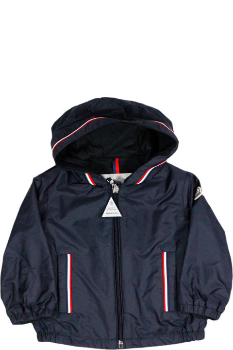 Fashion for Baby Boys Moncler Windproof Jacket Granduc With Hood And Elasticated Cuffs And Bottom. Zip Closure