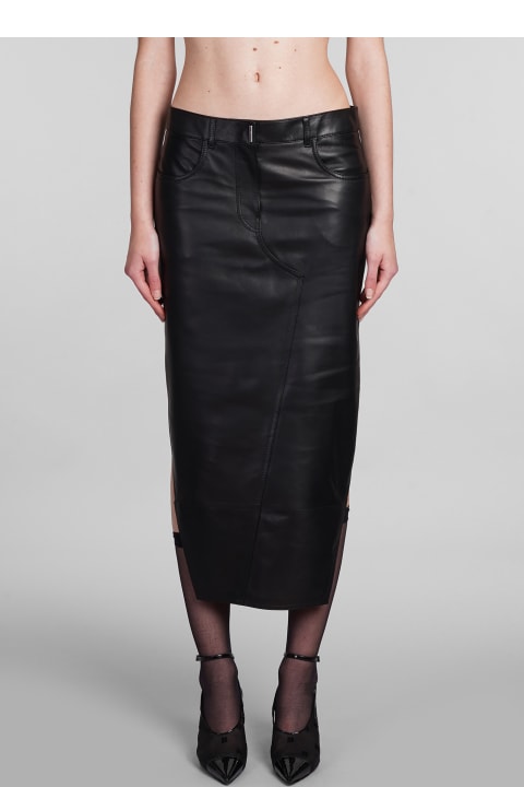 Givenchy Sale for Women Givenchy Skirt In Black Leather