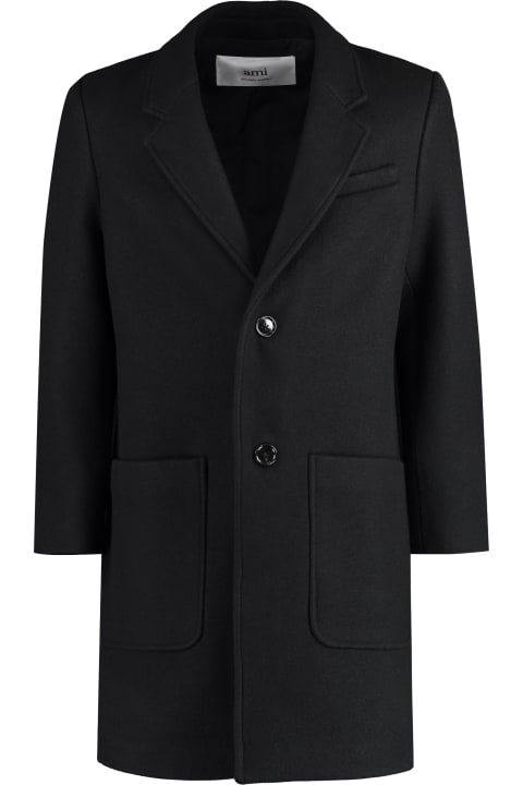Ami Alexandre Mattiussi Coats & Jackets for Men Ami Alexandre Mattiussi Single-breasted Wool Coat