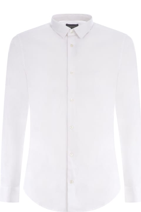 メンズ新着アイテム Giorgio Armani White Poplin Shirt Giorgio Armani