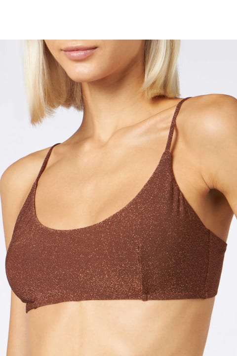 Homeware MC2 Saint Barth Woman Lurex Brown Bralette Top
